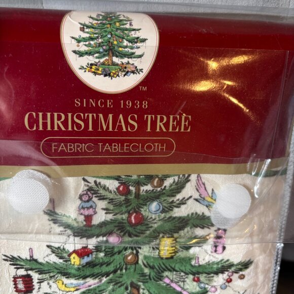Spode Holiday Christmas Tree Tablecloth 60" x 144" NEW WITH TAG - Picture 4 of 6